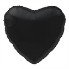 Folieballon hart zwart   (zonder helium)